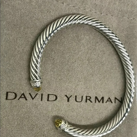 David Yurman Jewelry - David Yurman Lemon Citrine & Diamond Bracelet Cuff